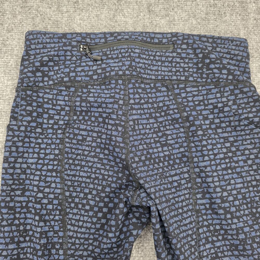 Lululemon Pants Womens 4 Blue Black Geometric Pace Rival Crop Leggings Pocket - Picture 11 of 16